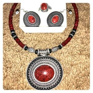 Necklace, Earrings and Ring Set